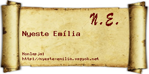 Nyeste Emília névjegykártya